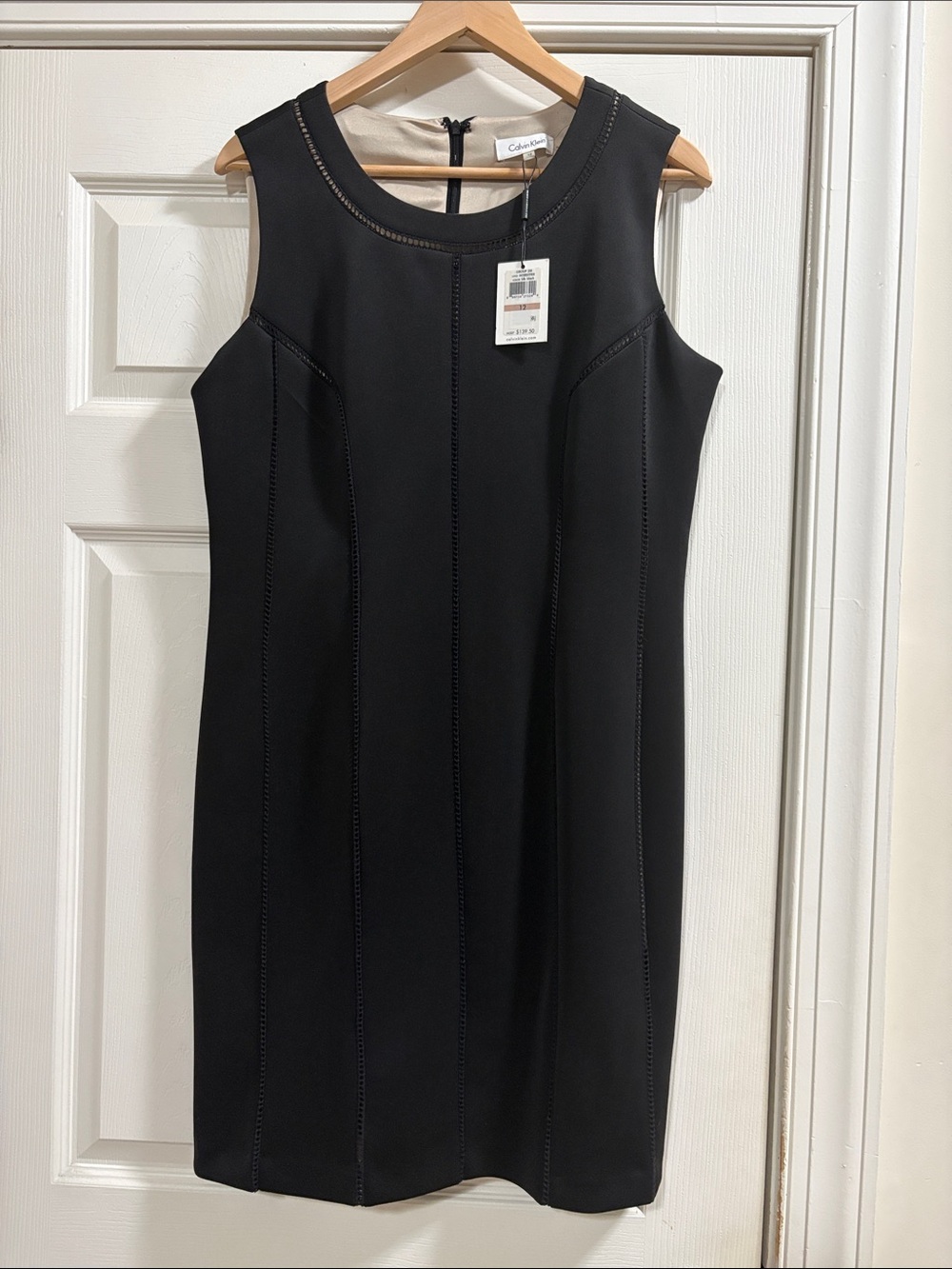 Calvin Klein Black Sleeveless Midi Sheath Dress NWT